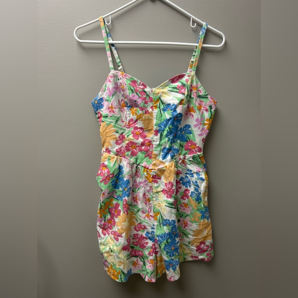 Old Navy Floral Smocked Romper with‎ Cami Straps
